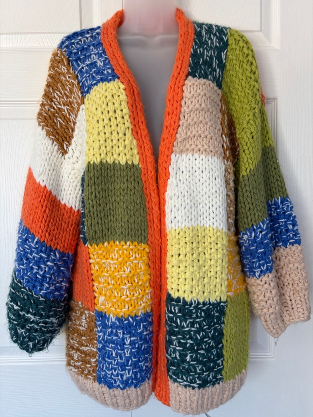 Pilcro Colorblock Patchwork Cardigan Sweater One Size - Picture 4 of 16